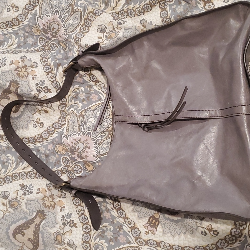 Hobo Brand grey leather hobo bag